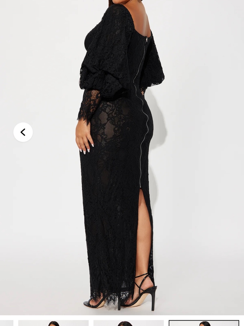 Elegant Black Lace Long Sleeve Maxi Dress - Picture 2 of 3
